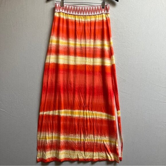 NWT Esqualo bright orange yellow ombre maxi skirt Sz S - Picture 2 of 10